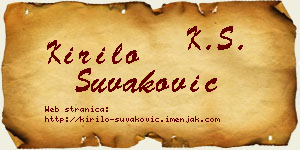 Kirilo Šuvaković vizit kartica